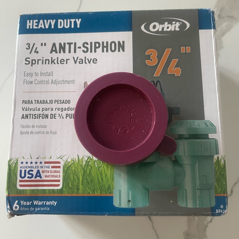New Orbit 3/4” anti siphon sprinkler valve